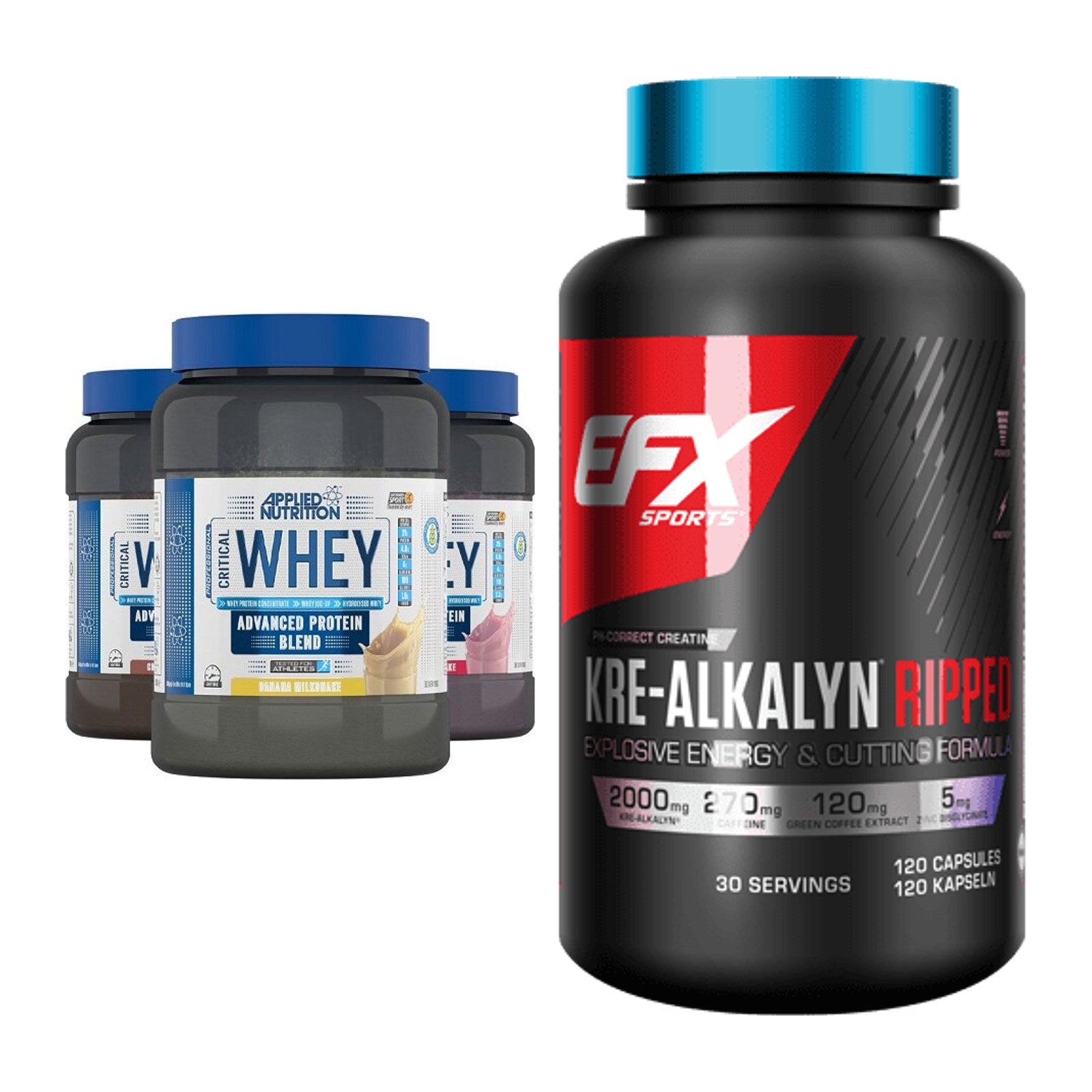 Muskelaufbau-Set: Applied Nutrition + EFX Kre-Alkalyn Ripped – alle enthaltenen Artikel