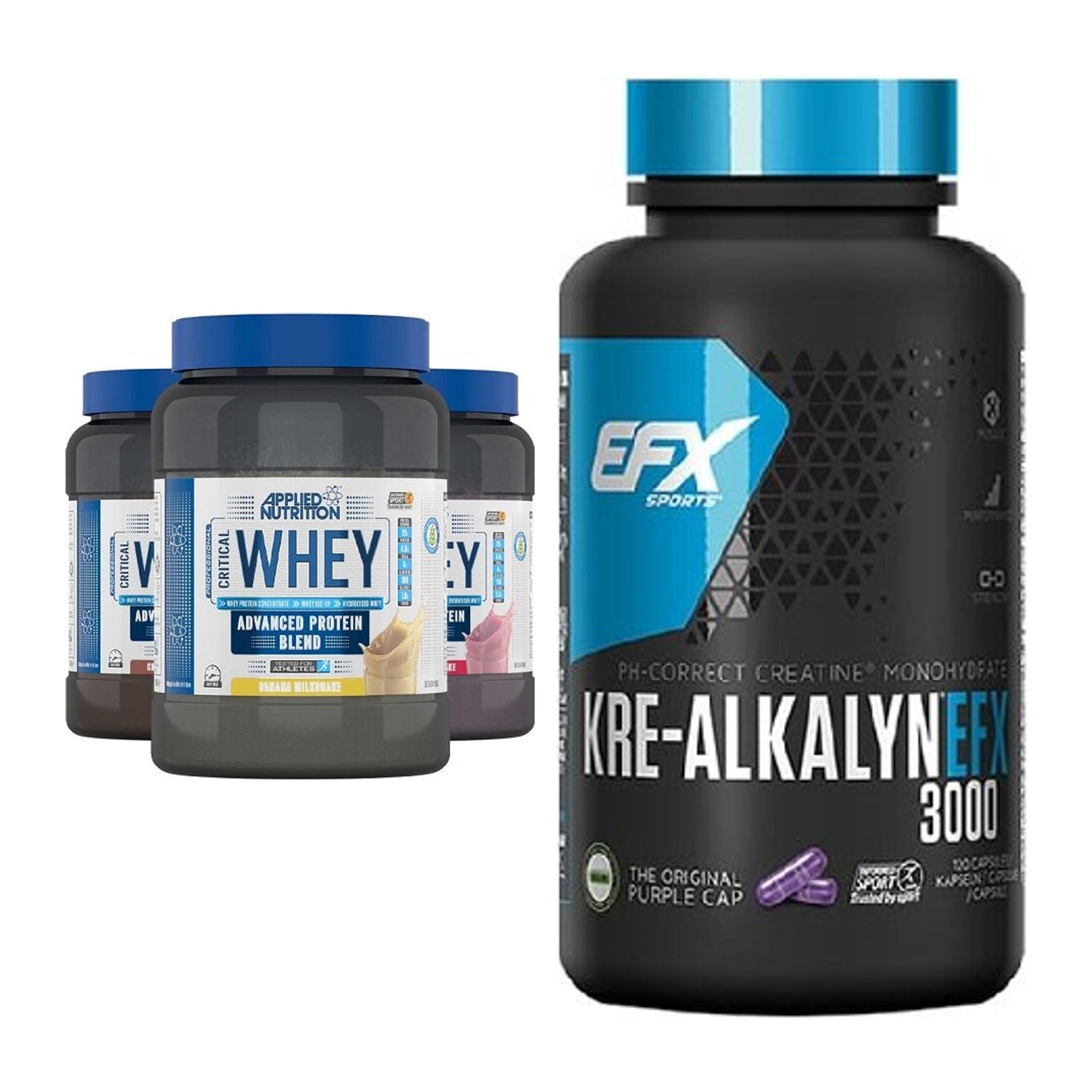 Muskelaufbau-Set: Applied Nutrition + EFX Kre-Alkalyn 3000 – alle enthaltenen Artikel