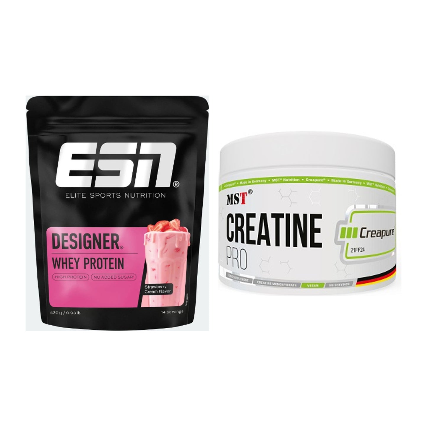 Muskelaufbau-Set: ESN Designer Whey + MST Creatin Pro CREAPURE – alle enthaltenen Artikel