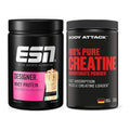 Muskelaufbau-Set: ESN Designer Whey + Body Attack 100% Pure Creatine – alle enthaltenen Artikel