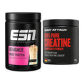 Muskelaufbau-Set: ESN Designer Whey + Body Attack 100% Pure Creatine – alle enthaltenen Artikel