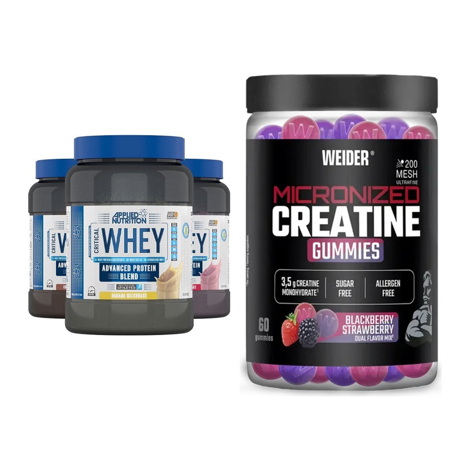 Muskelaufbau-Set: Applied Nutrition + Weider Micronized – alle enthaltenen Artikel