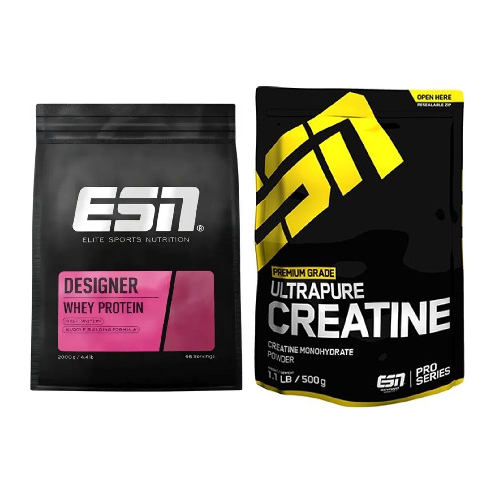 Muskelaufbau-Set: ESN Designer Whey + ESN Ultrapure Creatine – alle enthaltenen Artikel