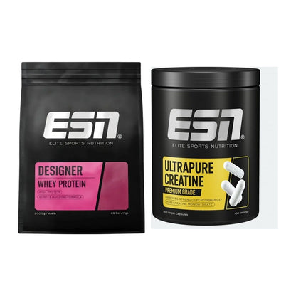 Muskelaufbau-Set: ESN Designer Whey + ESN Ultrapure Creatine Capsules – alle enthaltenen Artikel