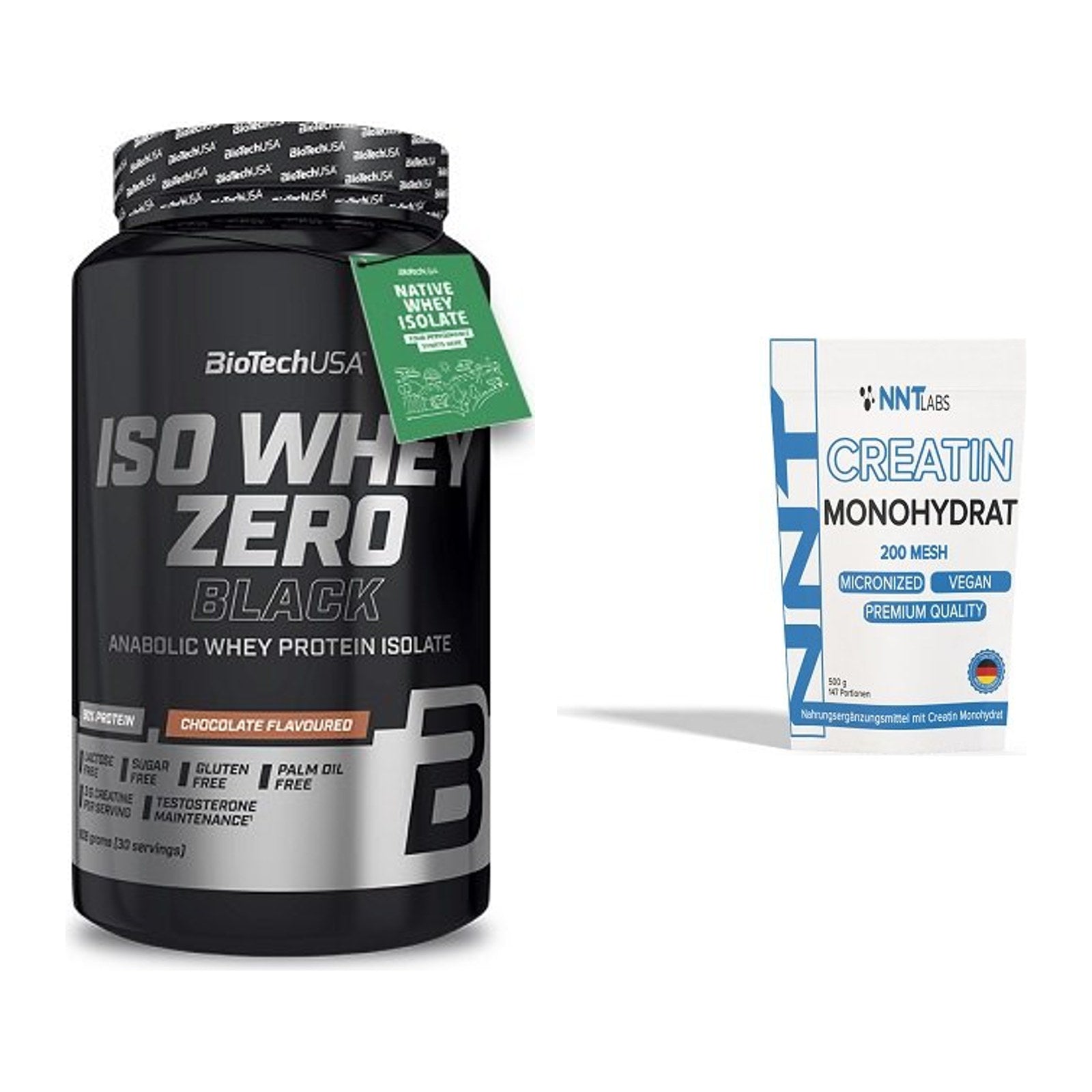 Muskelaufbau-Set: BioTech Iso Whey Zero Black + NNT Creatin Monohydrat – alle enthaltenen Artikel