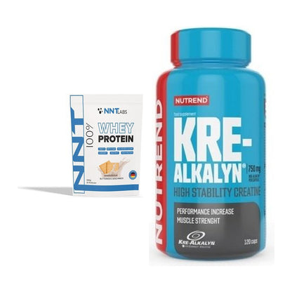 Muskelaufbau-Set: NNT Whey 1000g + Nutrend Kre-Alkalyn – alle enthaltenen Artikel