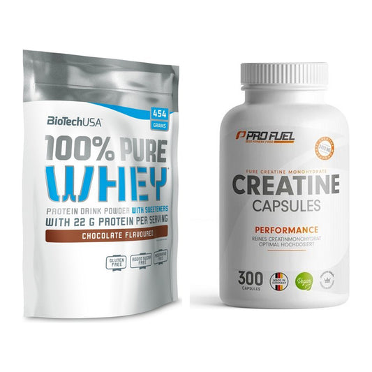 Muskelaufbau-Set: BioTech 100% Pure Whey + ProFuel Creatine – alle enthaltenen Artikel
