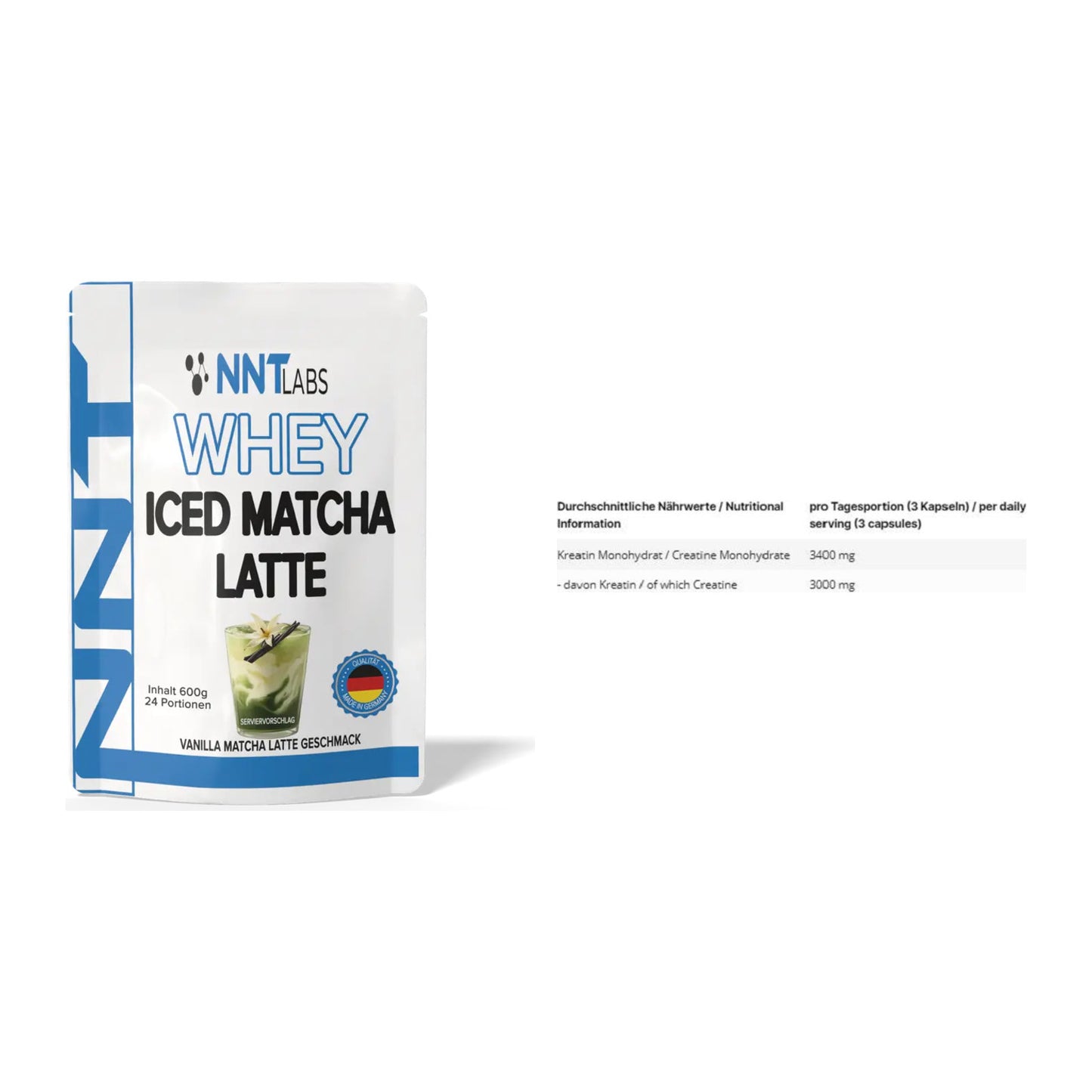 Muskelaufbau-Set: NNT Whey ICED MATCHA + INLEAD Creatine – alle enthaltenen Artikel