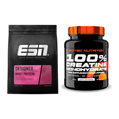 Muskelaufbau-Set: ESN Designer Whey + Scitec Creatine Monohydrate – alle enthaltenen Artikel