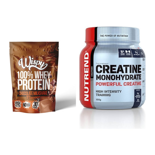 Muskelaufbau-Set: Wispy Whey 100% + Nutrend Creatine Monohydrate – alle enthaltenen Artikel