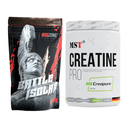 Muskelaufbau-Set: Big Zone Battle Isolate + MST Creatin Pro CREAPURE – alle enthaltenen Artikel