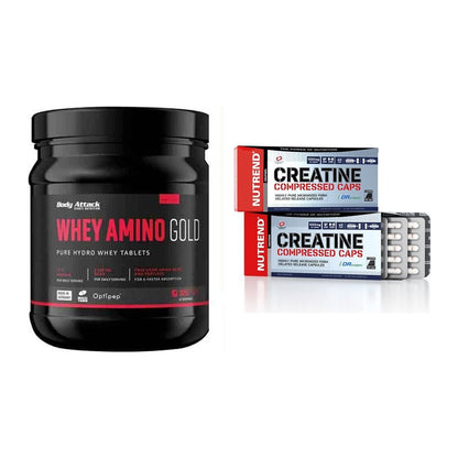 Muskelaufbau-Set: Body Attack Whey Amino + Nutrend Creatine – alle enthaltenen Artikel