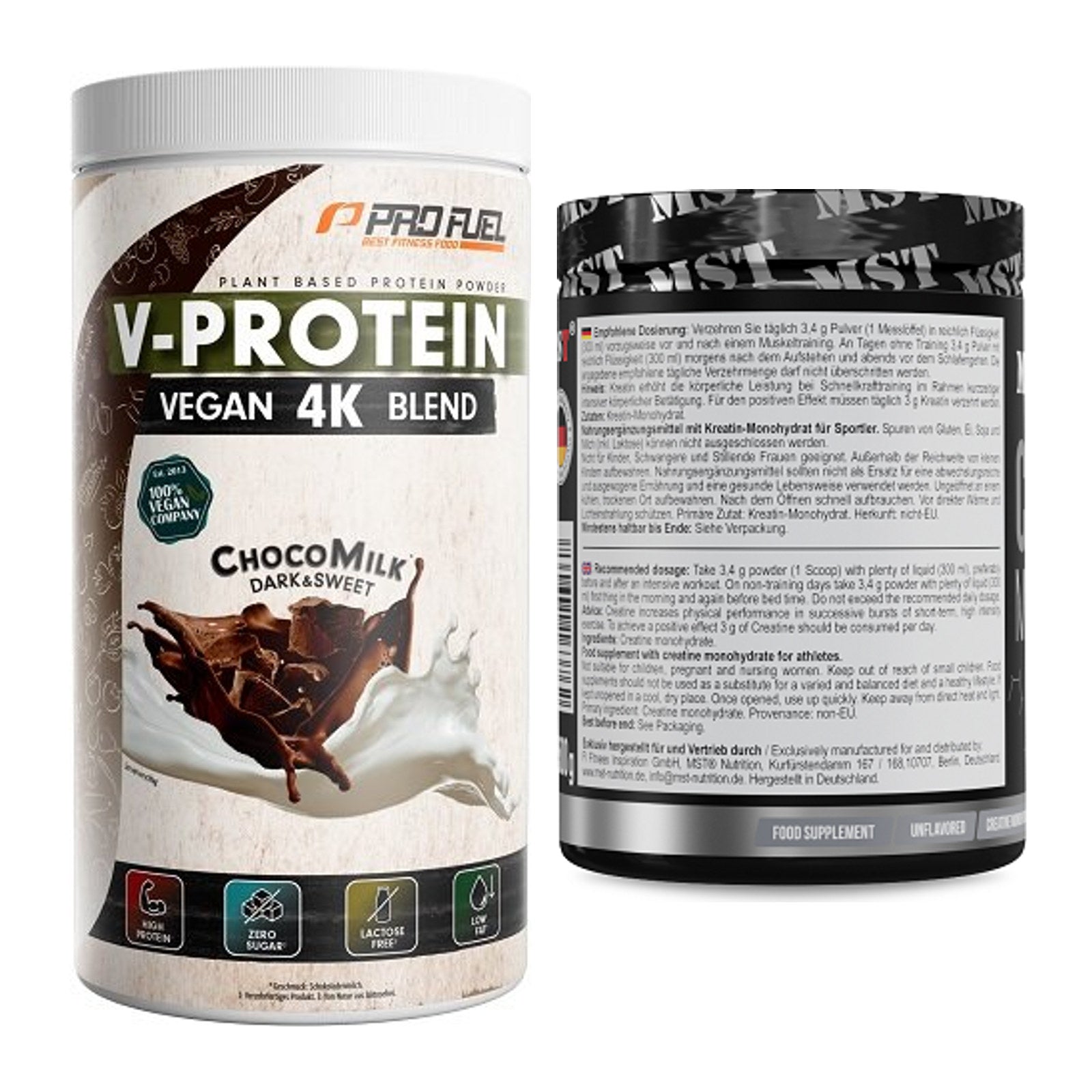Muskelaufbau-Set: ProFuel V-PROTEIN vegan + MST Creatin Monohydrate – alle enthaltenen Artikel