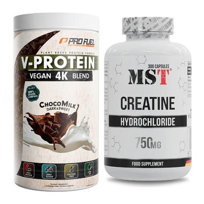 Muskelaufbau-Set: ProFuel V-PROTEIN vegan 4K blend + MST Creatine HCL – alle enthaltenen Artikel