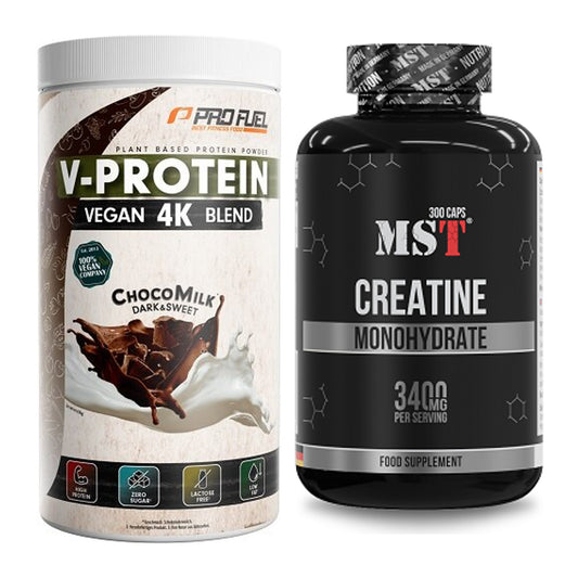 Muskelaufbau-Set: ProFuel V-PROTEIN vegan + MST Creatine Monohydrate – alle enthaltenen Artikel