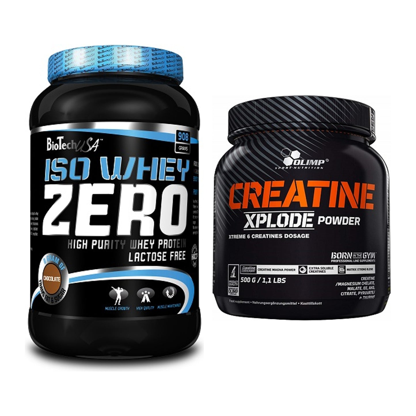 Muskelaufbau-Set: BioTech Iso Whey Zero + Olimp Creatine Xplode – alle enthaltenen Artikel