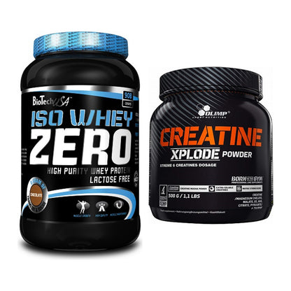 Muskelaufbau-Set: BioTech Iso Whey Zero + Olimp Creatine Xplode – alle enthaltenen Artikel