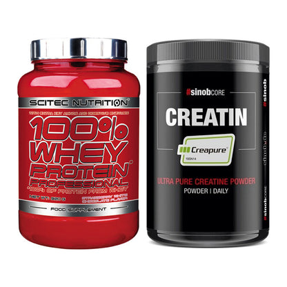 Muskelaufbau-Set: Scitec 100% Whey + Sinob Creatin CREAPURE – alle enthaltenen Artikel