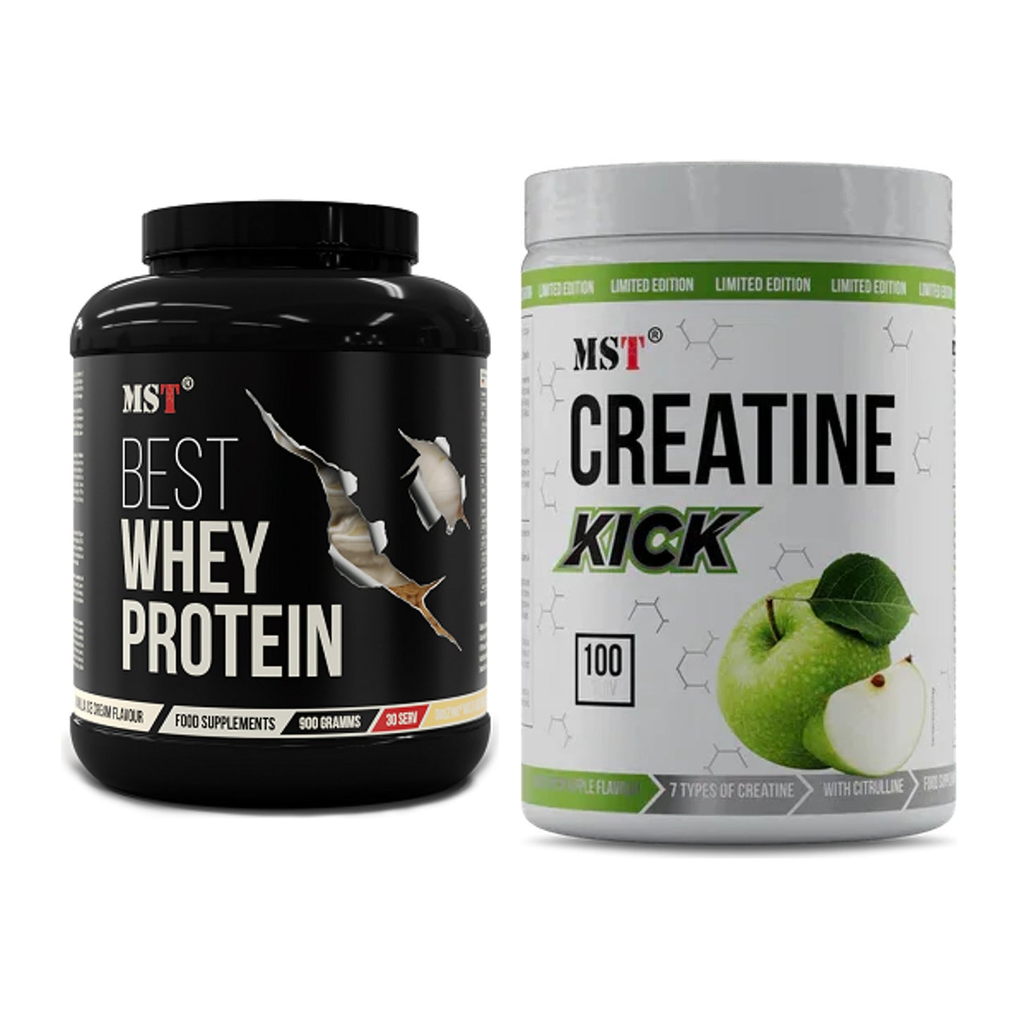 Muskelaufbau-Set: MST Best Whey Protein + MST Creatine Kick – alle enthaltenen Artikel