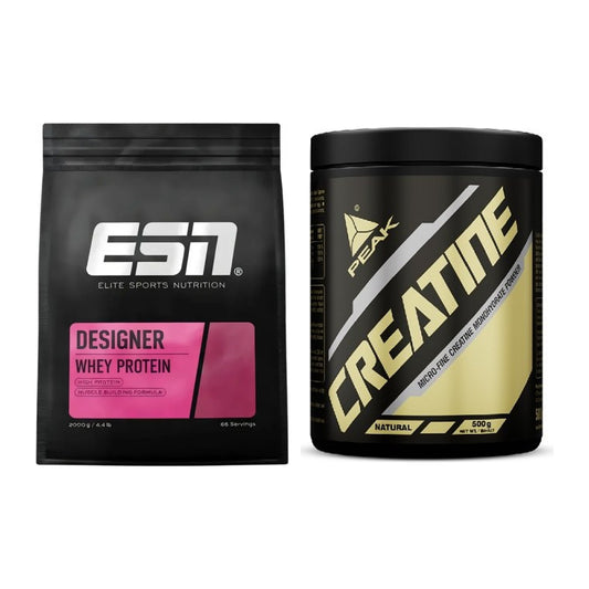 Muskelaufbau-Set: ESN Designer Whey + Peak Creatin Powder – alle enthaltenen Artikel