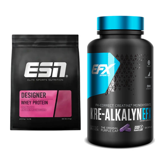 Muskelaufbau-Set: ESN Designer Whey + EFX Kre-Alkalyn – alle enthaltenen Artikel