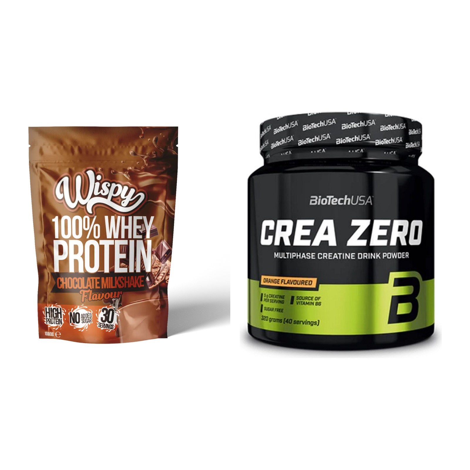 Muskelaufbau-Set: Wispy Whey 100% + BioTech Crea Zero – alle enthaltenen Artikel