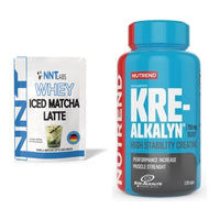 Muskelaufbau-Set: NNT Whey ICED MATCHA LATTE + Nutrend Kre-Alkalyn