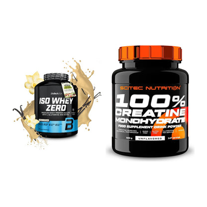 Muskelaufbau-Set: BioTech Iso Whey Zero + Scitec Creatine Monohydrate – alle enthaltenen Artikel