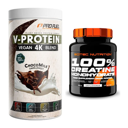 Muskelaufbau-Set: ProFuel V-PROTEIN vegan + Scitec Creatine – alle enthaltenen Artikel