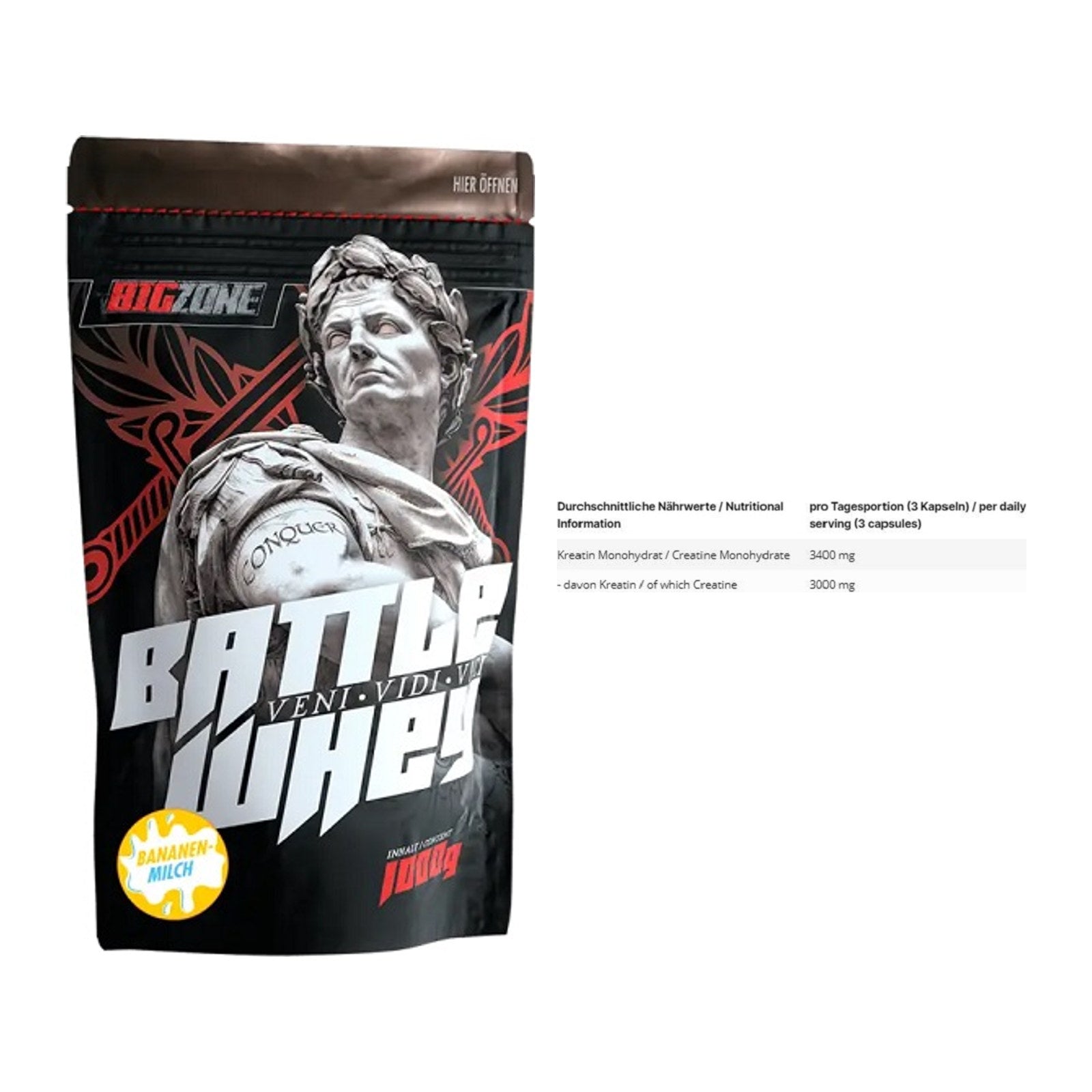 Muskelaufbau-Set: Big Zone Battle Whey + INLEAD Creatine Monohydrate – alle enthaltenen Artikel