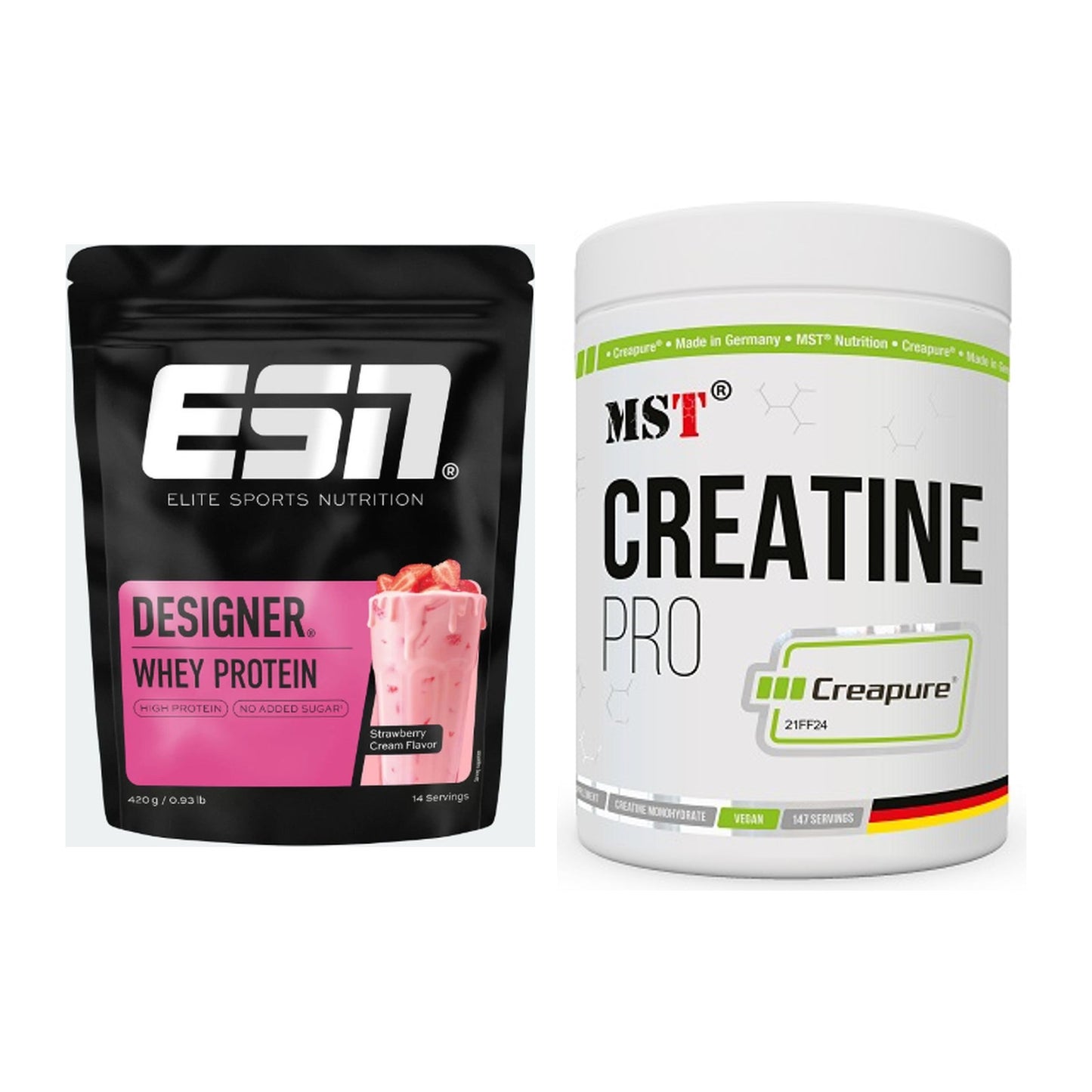Muskelaufbau-Set: ESN Designer Whey + MST Creatin Pro CREAPURE – alle enthaltenen Artikel