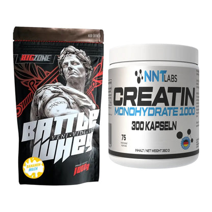 Muskelaufbau-Set: Big Zone Battle Whey + NNT Creatin 1000 mg – alle enthaltenen Artikel