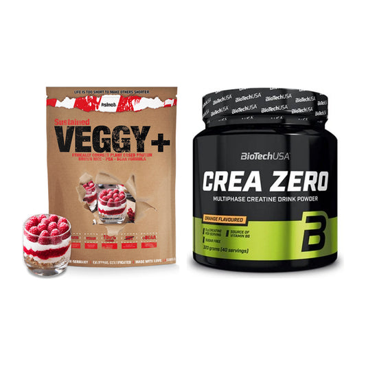 Muskelaufbau-Set: Sinob VEGGY + VEGAN + BioTech Crea Zero 320g – alle enthaltenen Artikel