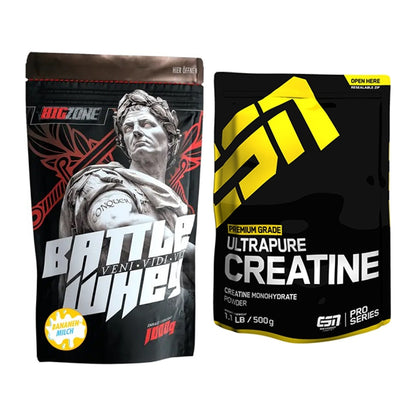Muskelaufbau-Set: Big Zone Battle Whey + ESN Ultrapure Creatine – alle enthaltenen Artikel