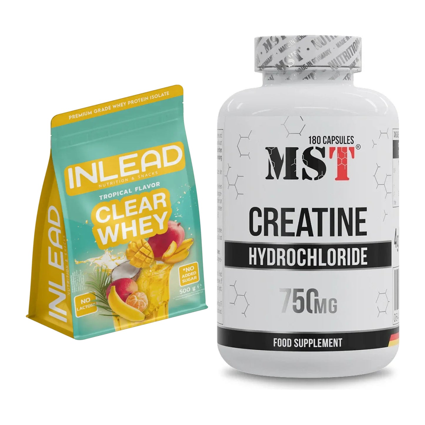 Muskelaufbau-Set: INLEAD Clear Whey Isolate + MST Creatine HCL – alle enthaltenen Artikel