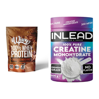 Muskelaufbau-Set: Wispy Whey 100% + INLEAD Creatine Monohydrate – alle enthaltenen Artikel