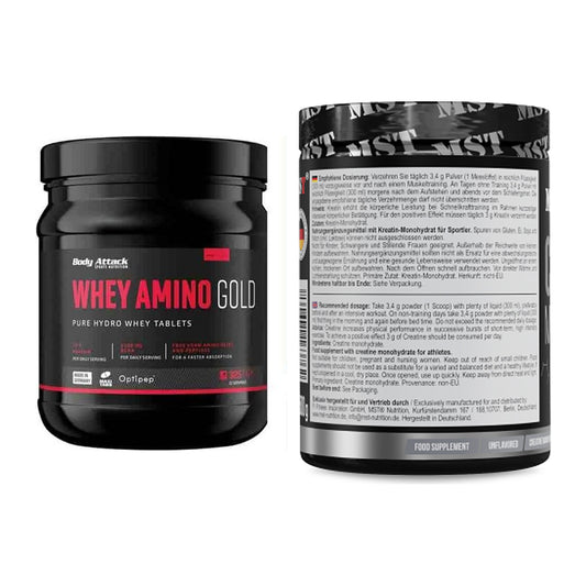 Muskelaufbau-Set: Body Attack Whey Amino + MST Creatin Monohydrate – alle enthaltenen Artikel