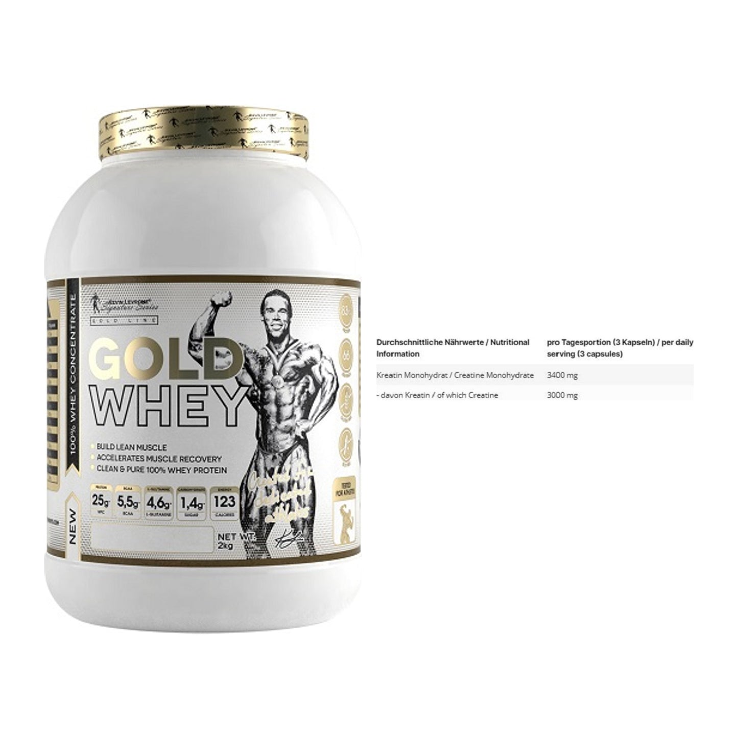 Muskelaufbau-Set: Kevin Levrone Gold Whey + INLEAD Creatine – alle enthaltenen Artikel