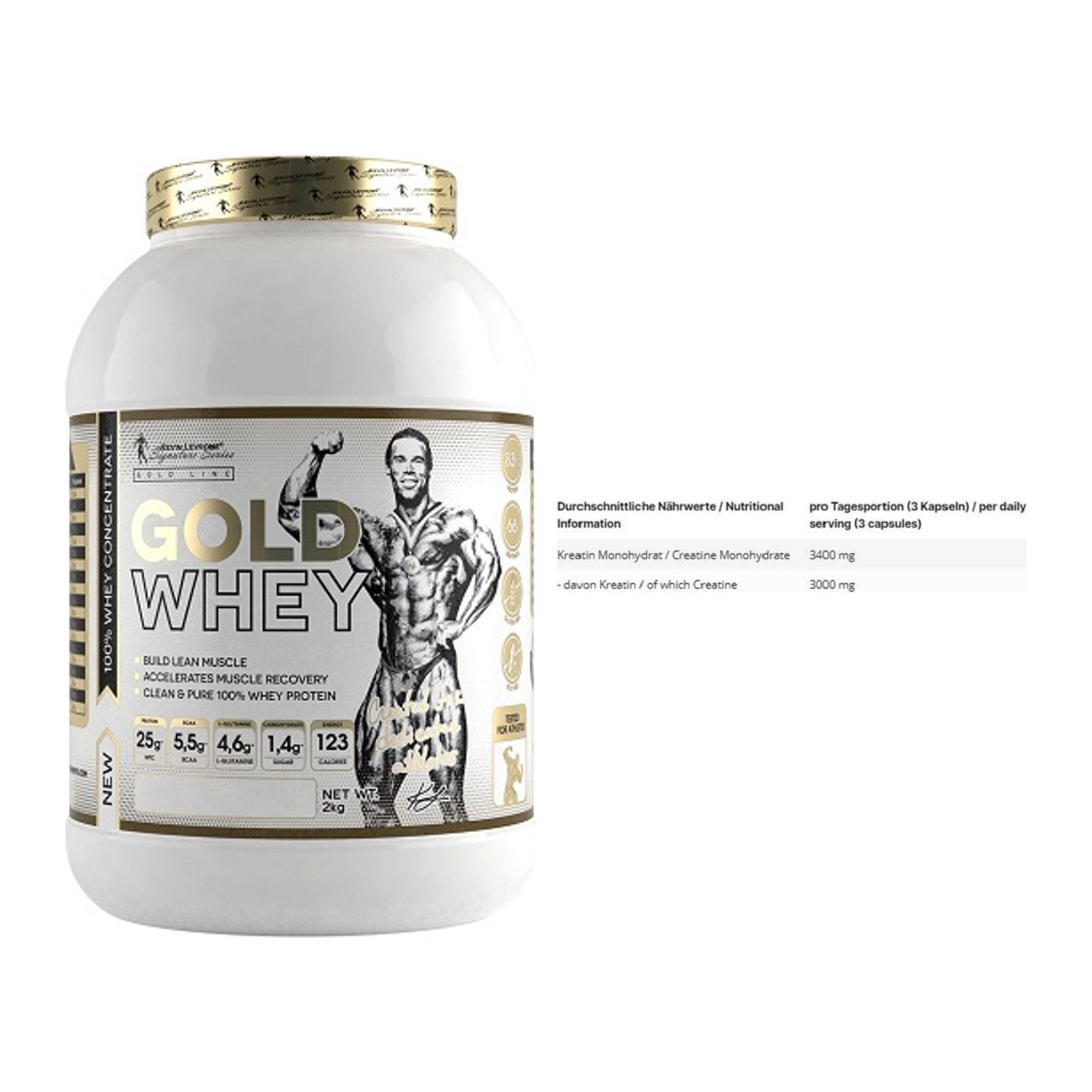 Muskelaufbau-Set: Kevin Levrone Gold Whey + INLEAD Creatine – alle enthaltenen Artikel
