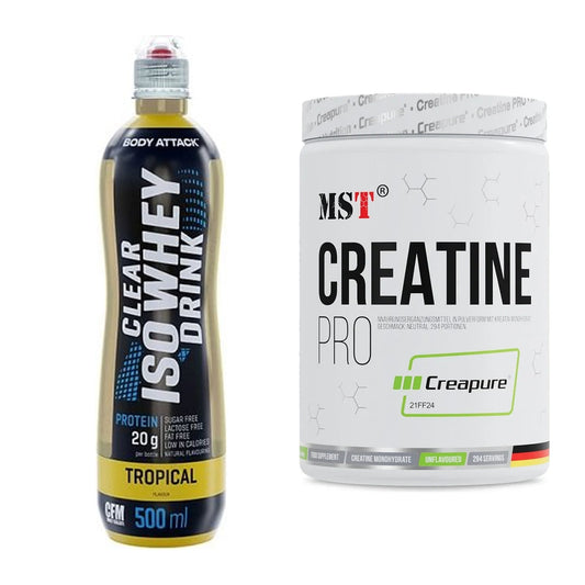 Muskelaufbau-Set: Body Attack Clear Iso + MST Creatin Pro CREAPURE – alle enthaltenen Artikel