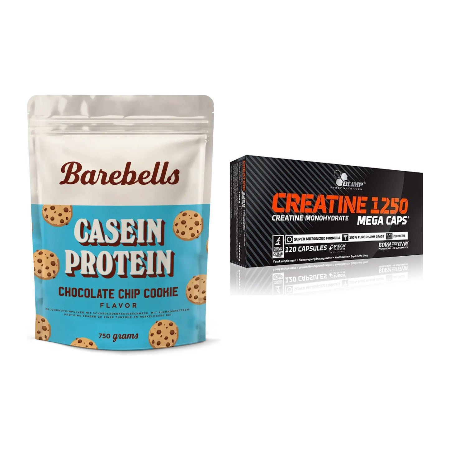 Muskelaufbau-Set: Barebells Casein Protein + Olimp Creatine Mega Caps – alle enthaltenen Artikel