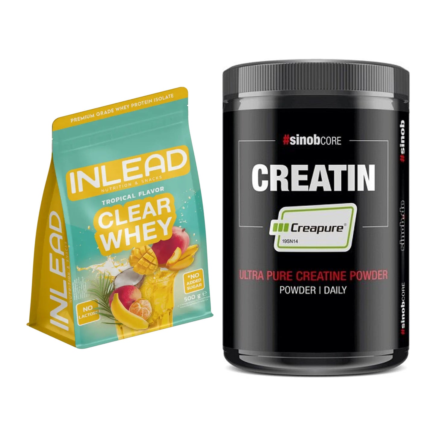 Muskelaufbau-Set: INLEAD Clear Whey Isolate + Sinob Creatin CREAPURE – alle enthaltenen Artikel