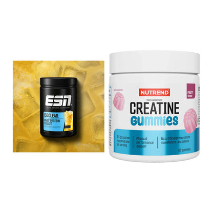 Muskelaufbau-Set: ESN ISOCLEAR Whey + Nutrend Creatine Gummies – alle enthaltenen Artikel