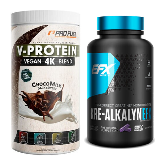 Muskelaufbau-Set: ProFuel V-PROTEIN vegan 4K blend + EFX Kre-Alkalyn – alle enthaltenen Artikel