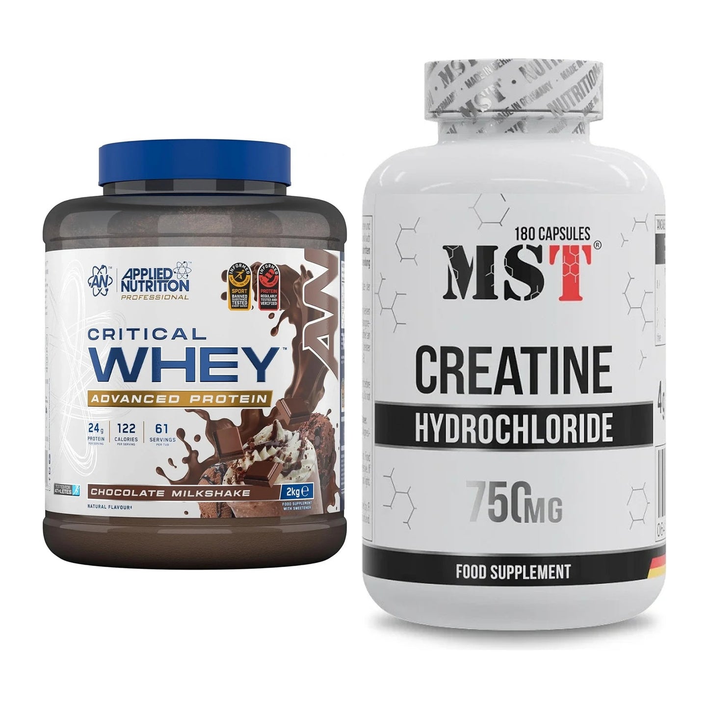 Muskelaufbau-Set: Applied Nutrition Critical Whey + MST Creatine HCL – alle enthaltenen Artikel