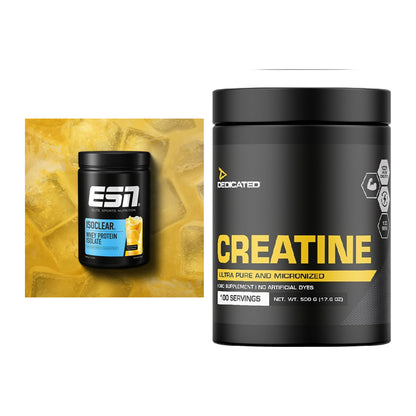 Muskelaufbau-Set: ESN ISOCLEAR Whey Isolate + Dedicated Creatine – alle enthaltenen Artikel
