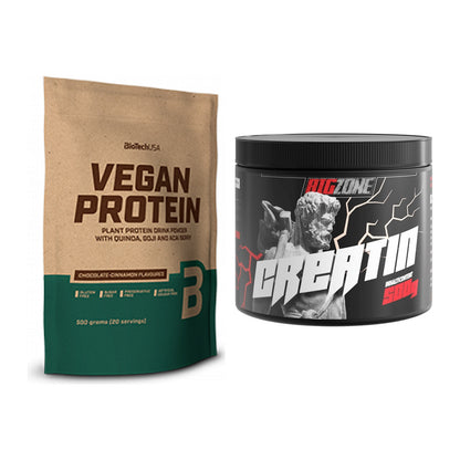 Muskelaufbau-Set: BioTech Vegan Protein + Big Zone Creatin – alle enthaltenen Artikel