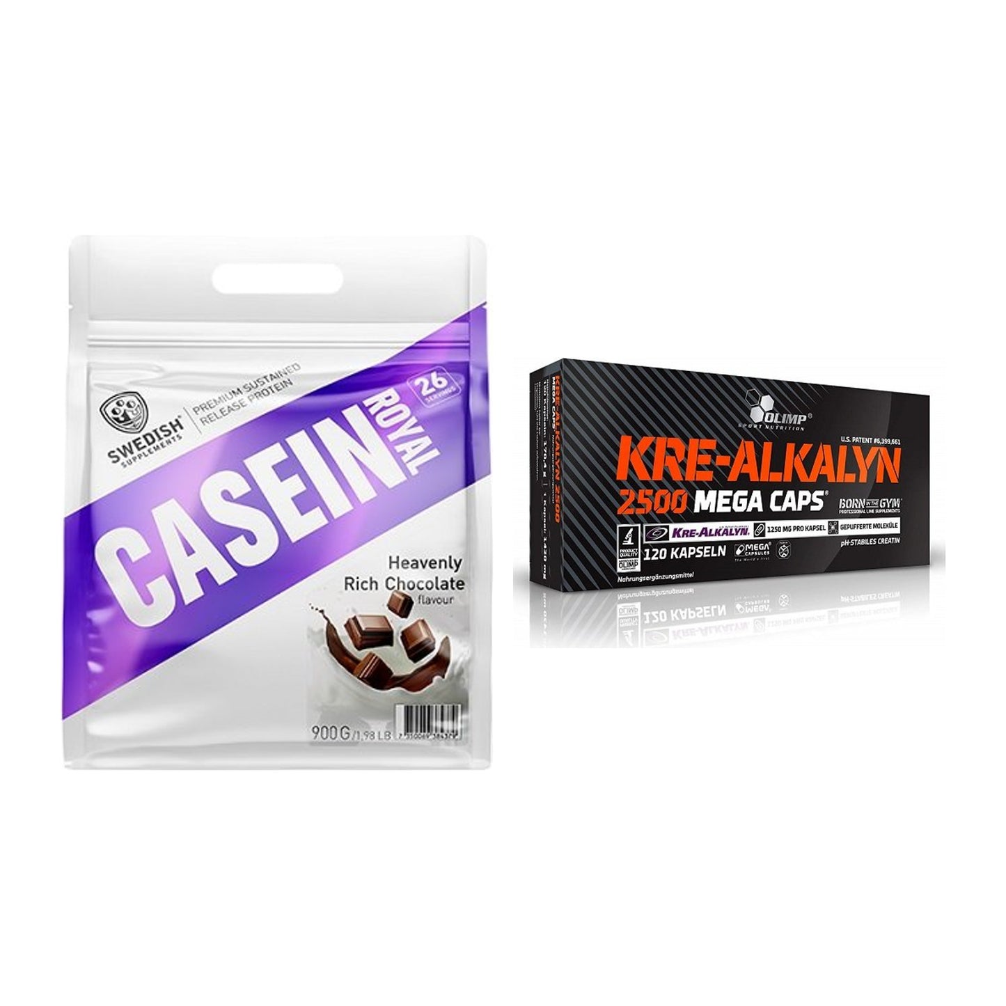 Muskelaufbau-Set: Swedish Supplements + Olimp Kre Alkalyn 2500 – alle enthaltenen Artikel