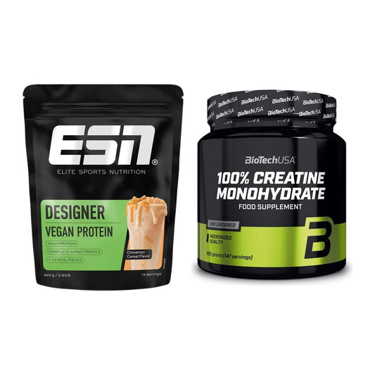 Muskelaufbau-Set: ESN Designer Vegan + BioTech Creatine – alle enthaltenen Artikel