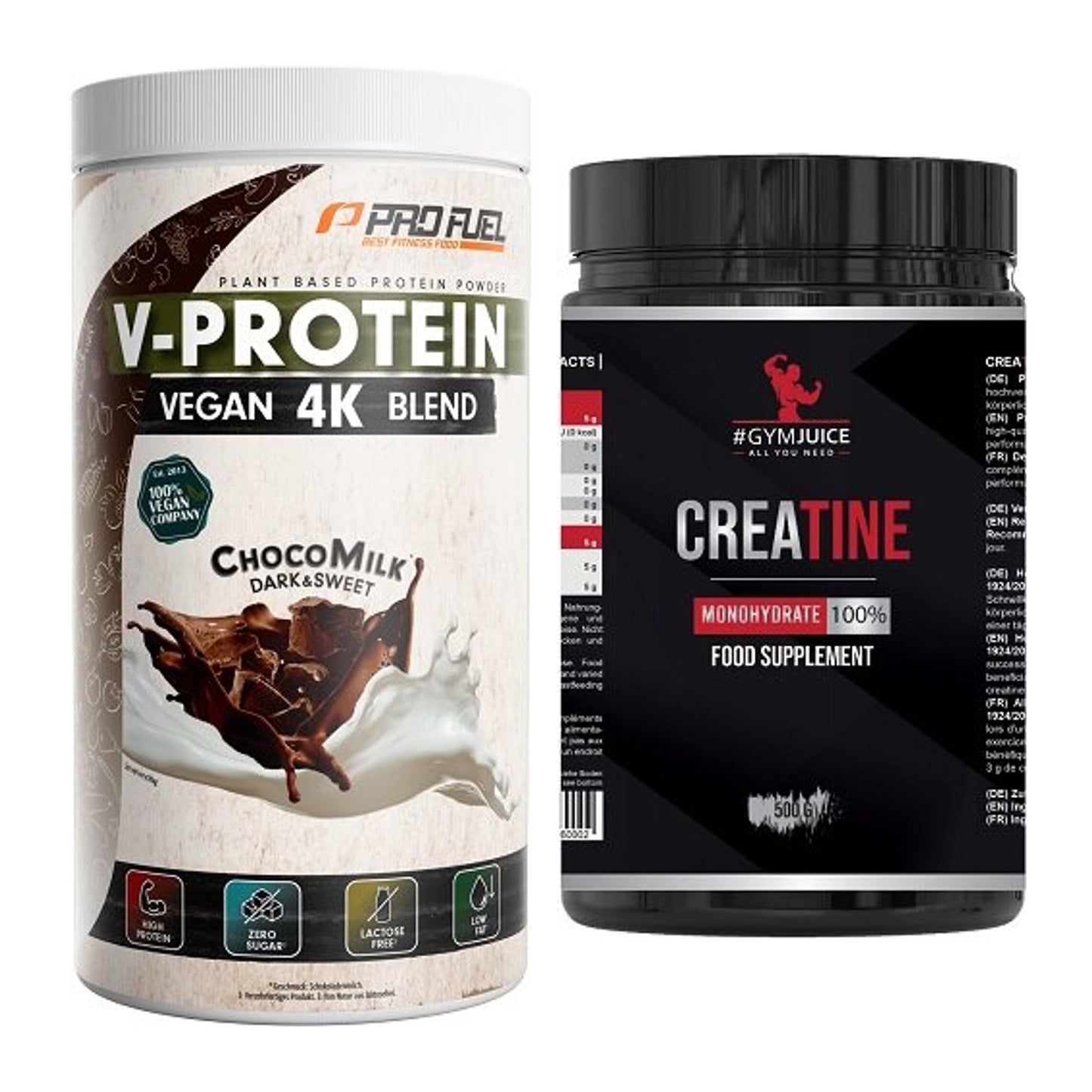 Muskelaufbau-Set: ProFuel V-PROTEIN vegan + #GYMJUICE Creatine – alle enthaltenen Artikel